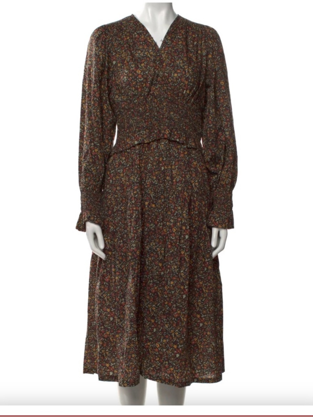 DÔEN Floral Print Midi Length Dress Size S